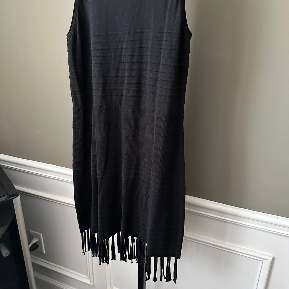Tommy Bahama Hi Neck Lightweight Sweater Dress Coverup Medium Black NWT - Picture 2 of 5